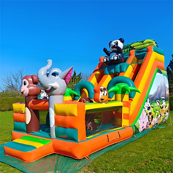Green and white marble color inflatable slide giant inflatable water slide
