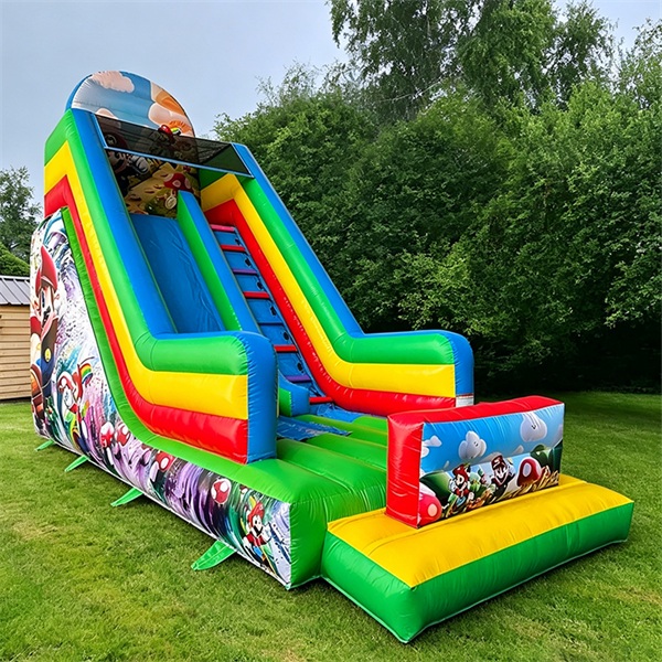 Marble color inflatable water slide with pool inflatable water park