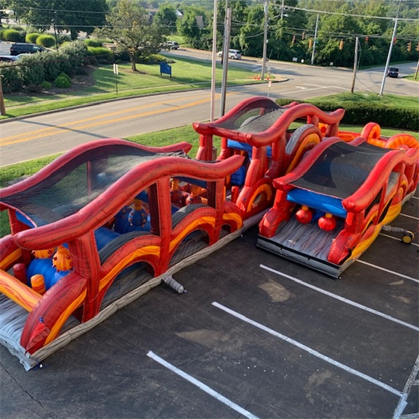 Summer beach inflatable water slide with pool for outdoor kids adults play