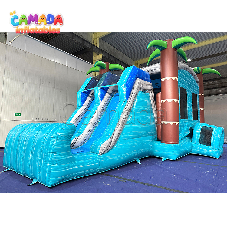 Tropical Blue Castle Water Slide Combo for Kids