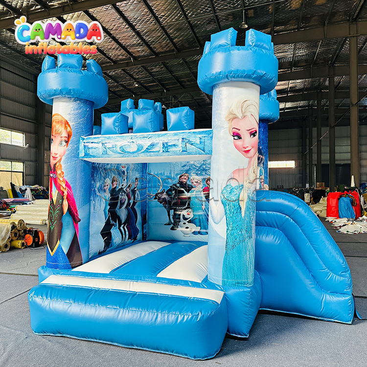 Frozen Princess Bouncy Castle and Small Slide Combination for Toddler and Kids Indoor Outdoor Playing
