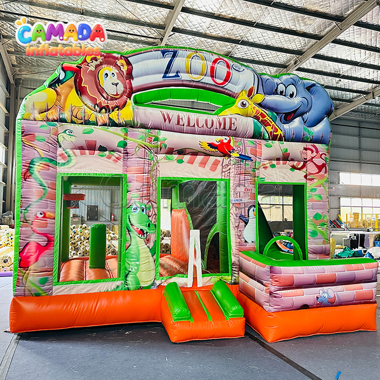 Zoo Playground Hpfburg Inflatable Combo Castle and Slide for Kids