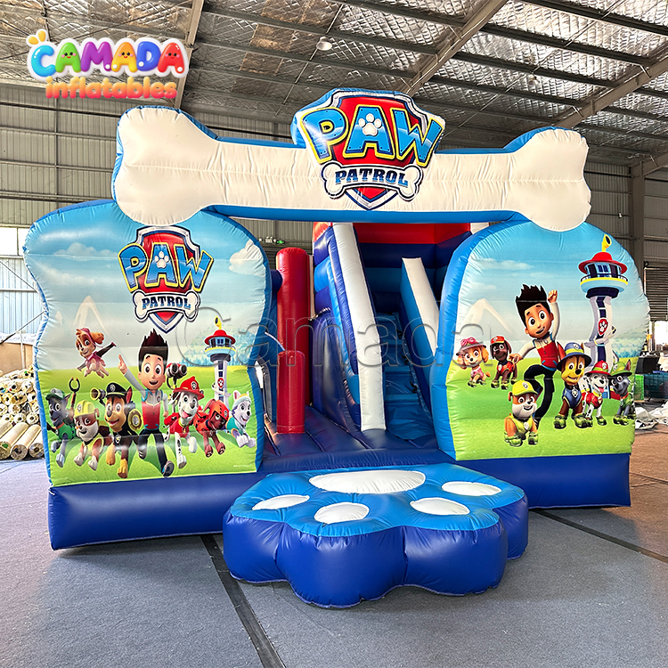 Dog Themed Combo Bounce House and Slide Castle Inflatable for Party