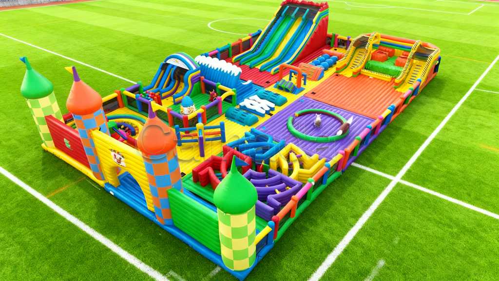 Kids N Adults Indoor Inflatable Theme Park With Obstacle Courses Jumping Bouncer Castle Combo Barry Inflatable Playground