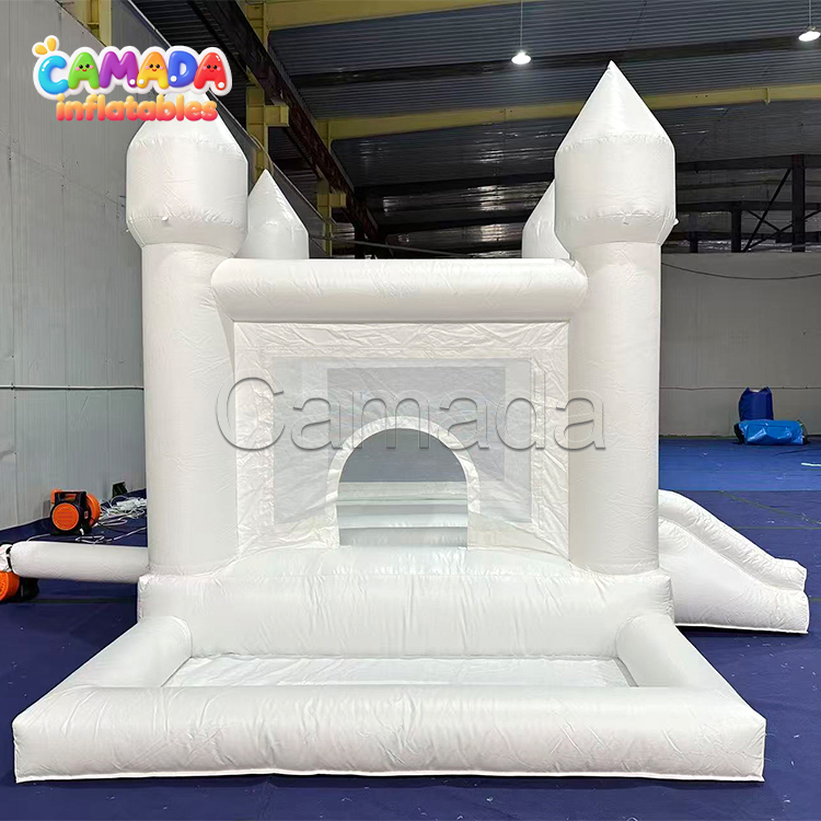 Custom Small White Bouncy Castle Inflatable Toddler White Bouce House and Slide Ball Pit