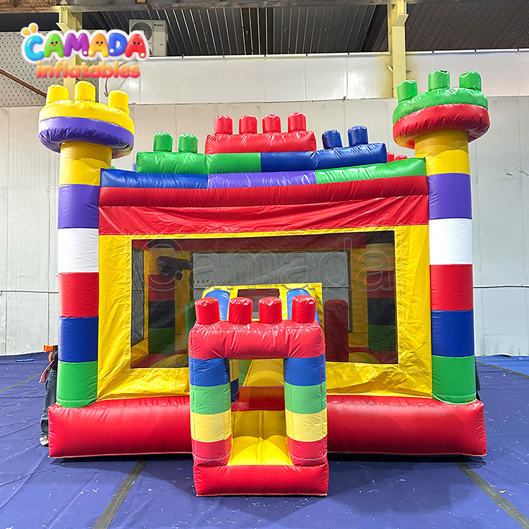 Blocks Inflatable-Bounce-House Inflatable Bouncer Moonwalk Indoor Outdoor Playing