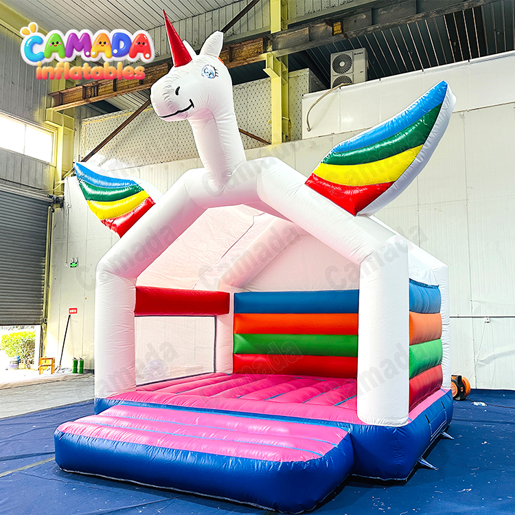 Unicorn Inflatable Bouncer Castle Game for Kids Inflatable Bounce House Party Jump with Blower