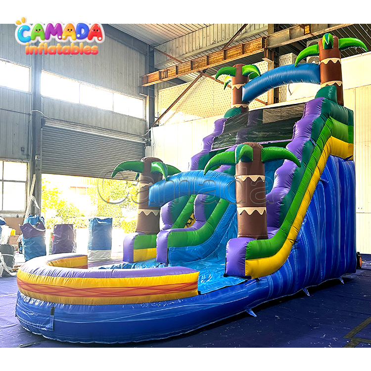PVC Inflatable Water Slides Outdoor Adult Kids Backyard Inflatable Water Slide With Large Pool