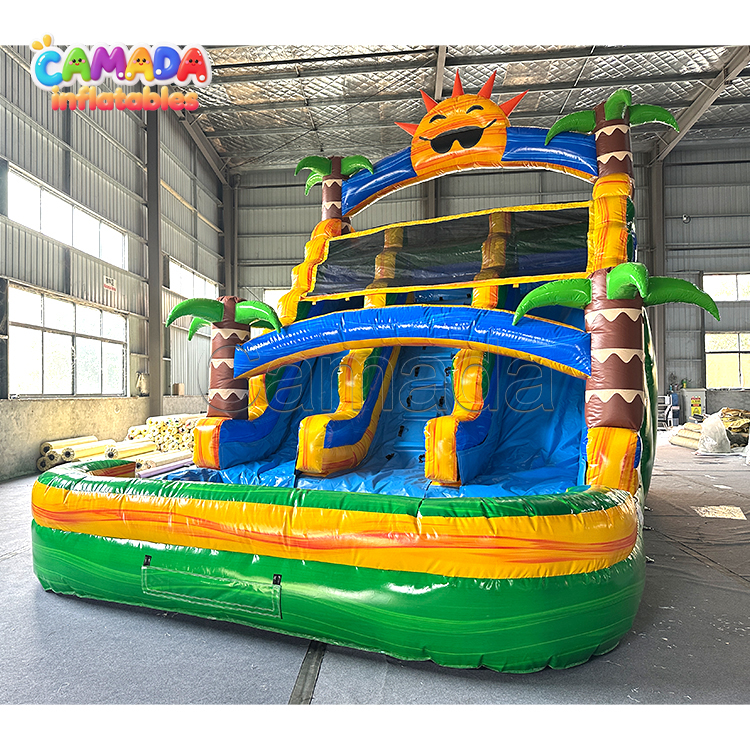 Outdoor Dual lane Slide Commercial PVC Waterslide Kids Water Bouncy Castle Slide Inflatable Water Slides with Pool for Adults