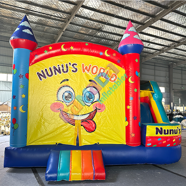 NUNU‘S WORLD- Themed Inflatable Bounce Combo with Water Pool PVC Jumping Castle and Water Slide Combination for Party