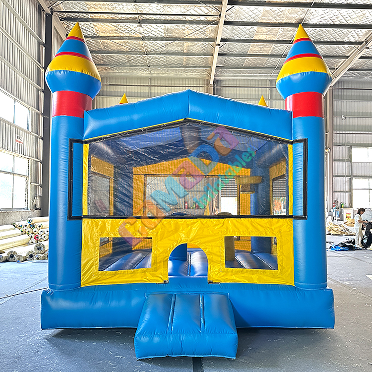 Indoor Outdoor Durable PVC Jumpers Inflatable for Kids Commercial Moon Walk Blow up Blue Bounce House for Party